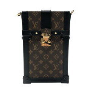 Louis Vuitton Monogram Leather Brown Pochette Trunk Vertical Shoulder Bag